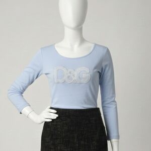 Dolce & Gabbana Vintage Pale Blue Long Sleeve D & G Shirt XLARGE